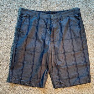 Mens Hurley Nike Shorts Sz 32 Gray Plaid